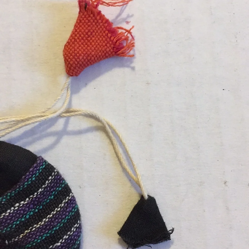 JEWELRY BAG stash sac cotton striped pull string Bali handmade